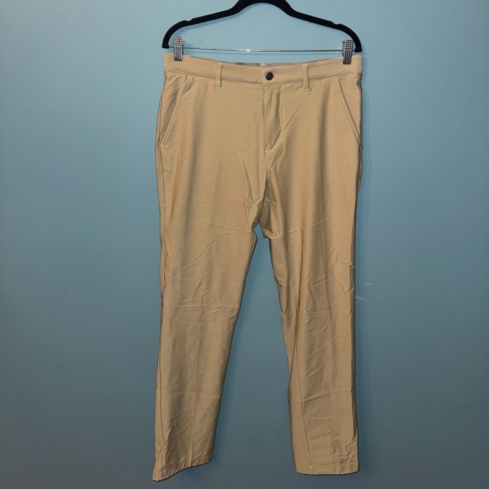 Men's Adidas Beige Chino Golf Pants - Picture 2 of 4